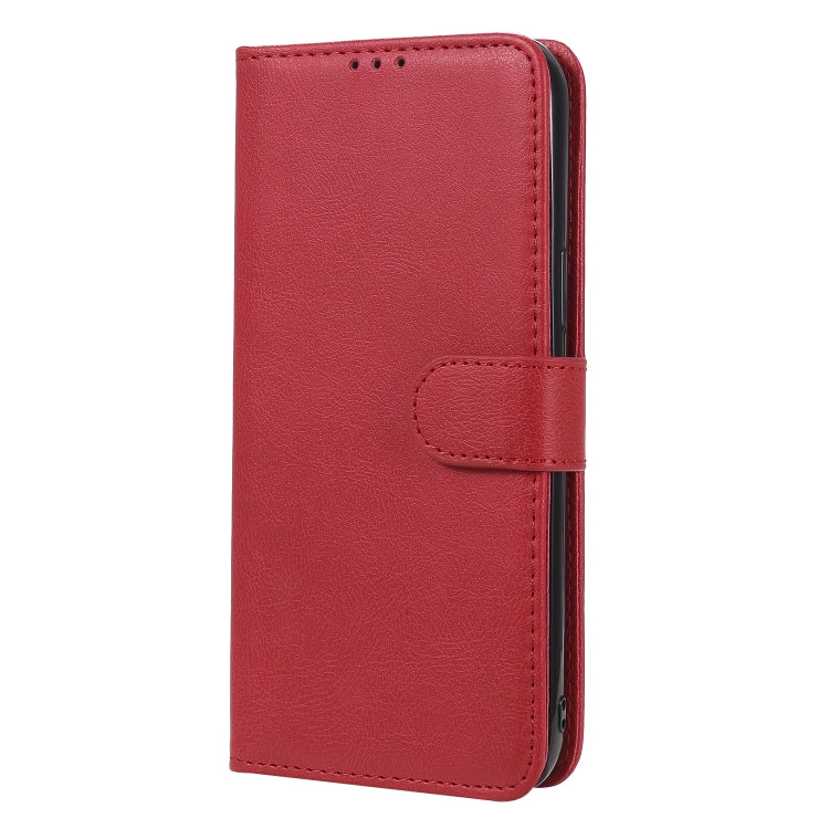 For iPhone 12 Pro Max 2 in 1 Solid Color Detachable PU Leather Case with Card Slots & Magnetic Holder & Photo Frame & Wallet & Strap