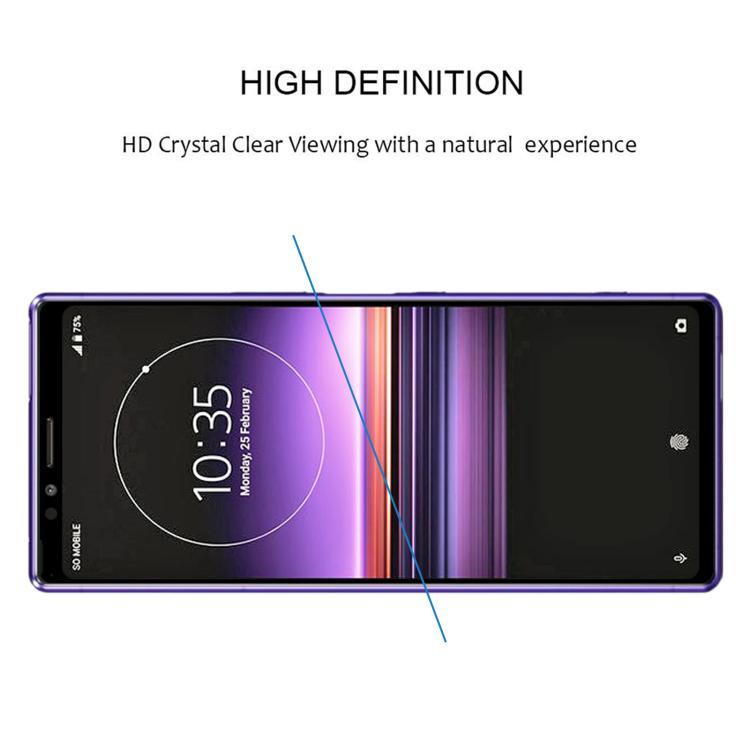 For Sony Xperia 1 Silk Printing High Aluminum Full Screen Tempered Glass Film