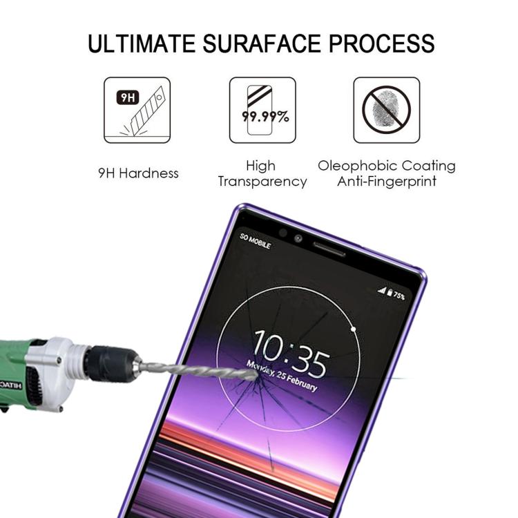 For Sony Xperia 1 Silk Printing High Aluminum Full Screen Tempered Glass Film
