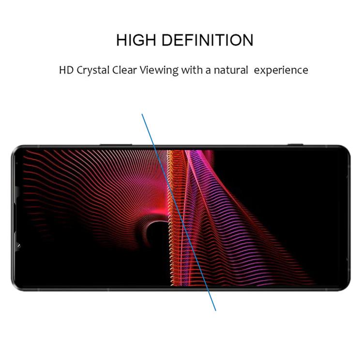 For Sony Xperia 1 III Silk Printing High Aluminum Full Screen Tempered Glass Film
