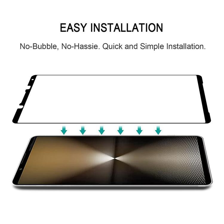 For Sony Xperia 1 IV Silk Printing High Aluminum Full Screen Tempered Glass Film