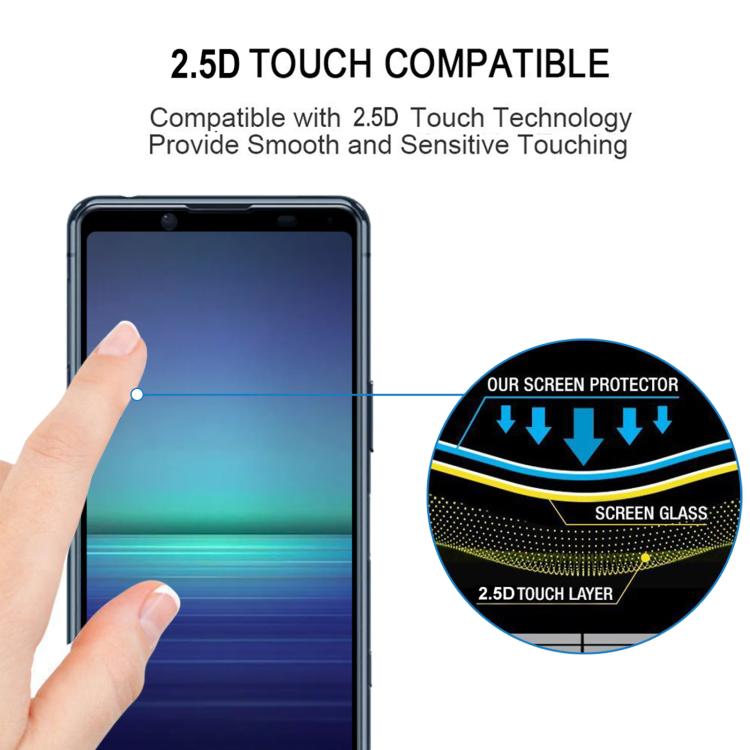 For Sony Xperia 5 II Silk Printing High Aluminum Full Screen Tempered Glass Film
