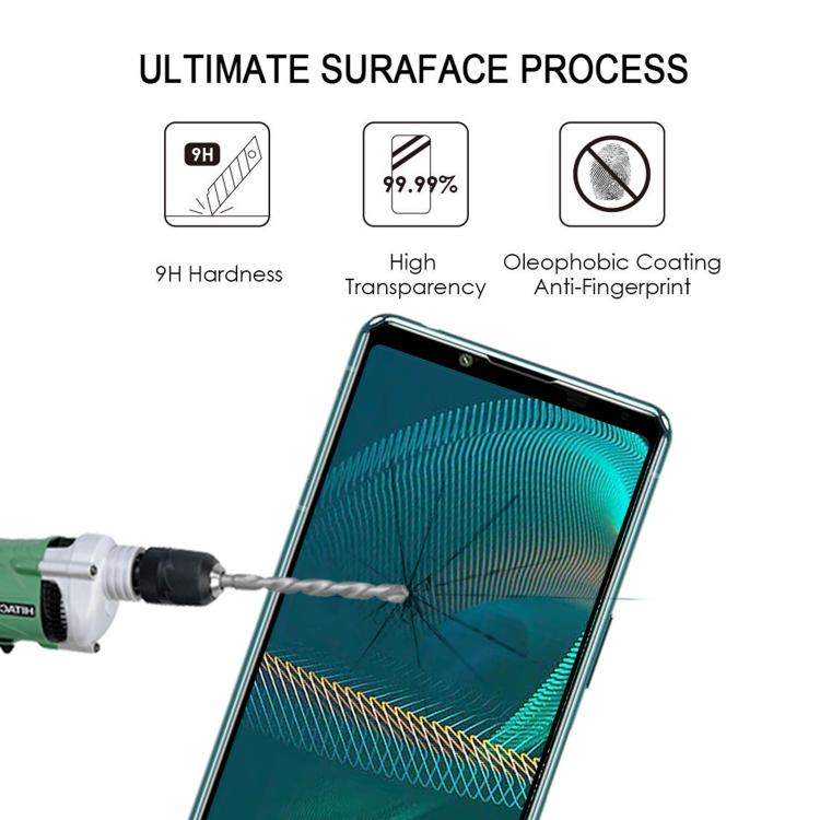 For Sony Xperia 5 III Silk Printing High Aluminum Full Screen Tempered Glass Film