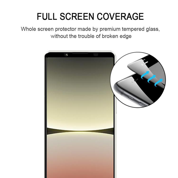 For Sony Xperia 5 IV Silk Printing High Aluminum Full Screen Tempered Glass Film