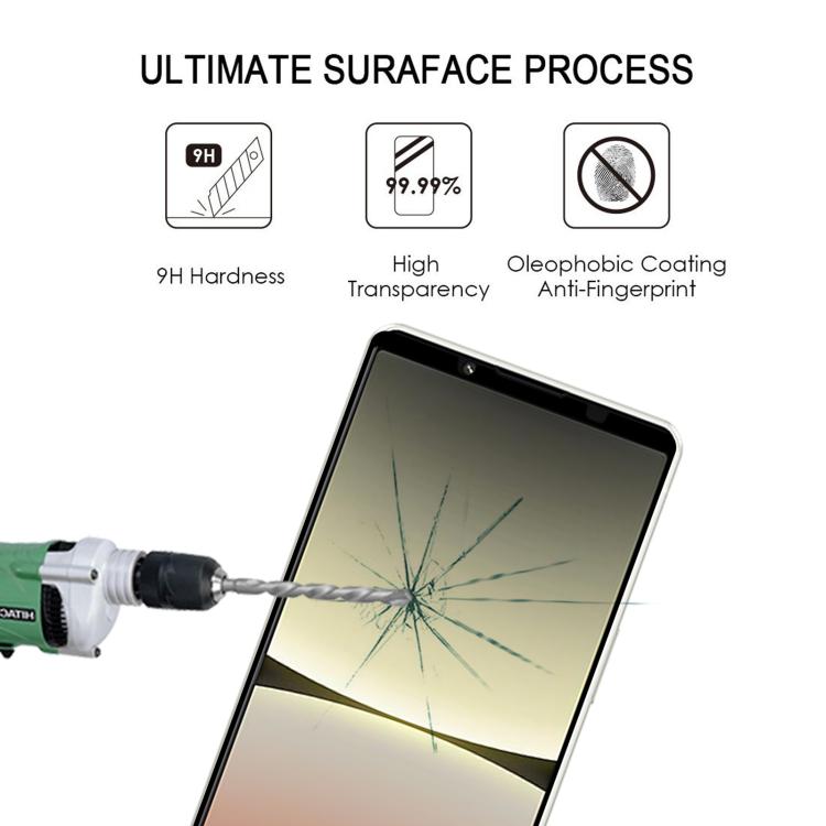For Sony Xperia 5 IV Silk Printing High Aluminum Full Screen Tempered Glass Film