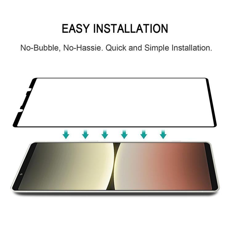 For Sony Xperia 5 IV Silk Printing High Aluminum Full Screen Tempered Glass Film
