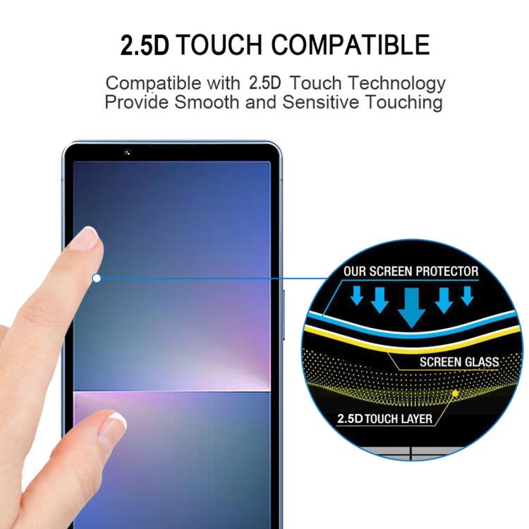 For Sony Xperia 5 V Silk Printing High Aluminum Full Screen Tempered Glass Film