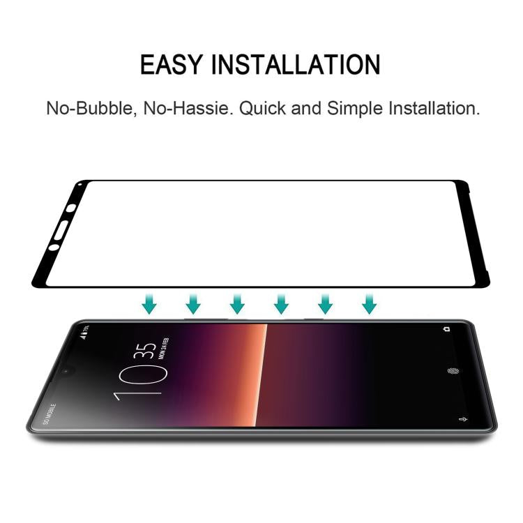 For Sony Xperia 10 II Silk Printing High Aluminum Full Screen Tempered Glass Film