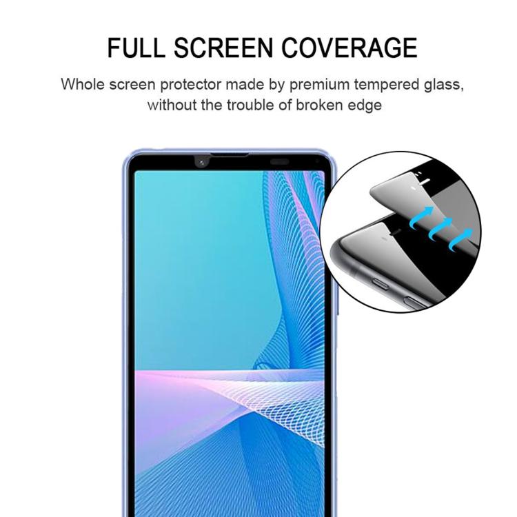 For Sony Xperia 10 III Silk Printing High Aluminum Full Screen Tempered Glass Film