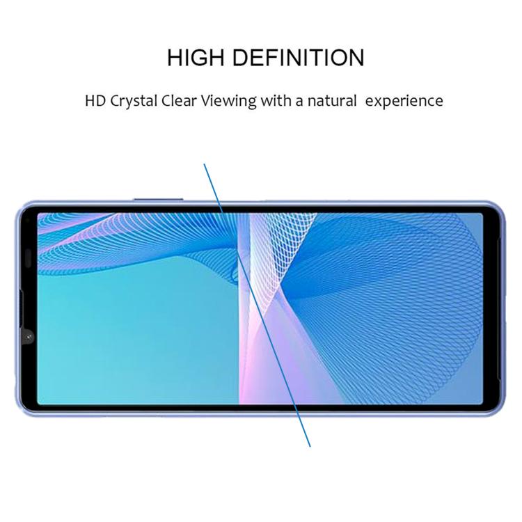 For Sony Xperia 10 III Silk Printing High Aluminum Full Screen Tempered Glass Film