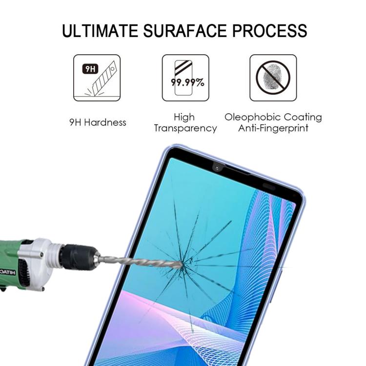 For Sony Xperia 10 III Silk Printing High Aluminum Full Screen Tempered Glass Film