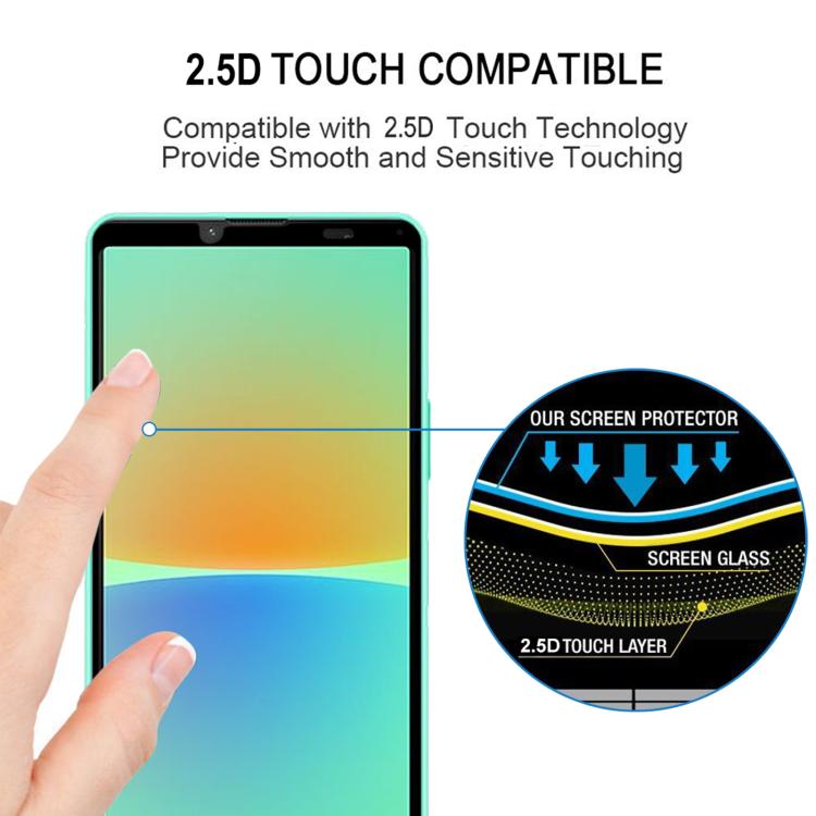 For Sony Xperia 10 IV Silk Printing High Aluminum Full Screen Tempered Glass Film