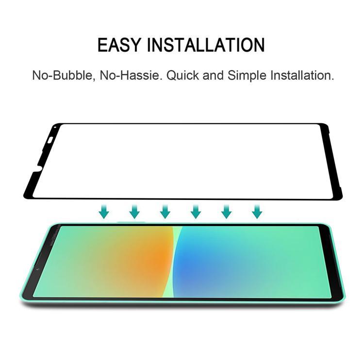 For Sony Xperia 10 IV Silk Printing High Aluminum Full Screen Tempered Glass Film
