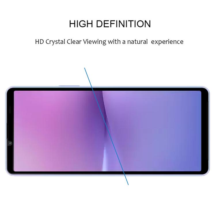 For Sony Xperia 10 V / 10 VI Silk Printing High Aluminum Full Screen Tempered Glass Film