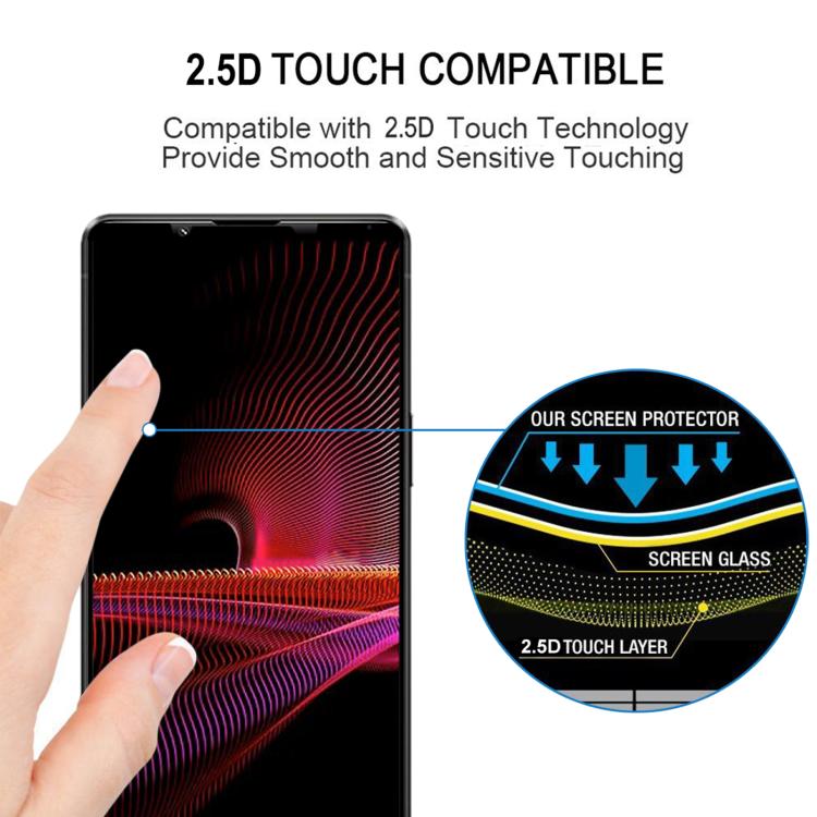 For Sony Xperia 1 III 25pcs Silk Printing High Aluminum Full Screen Tempered Glass Film