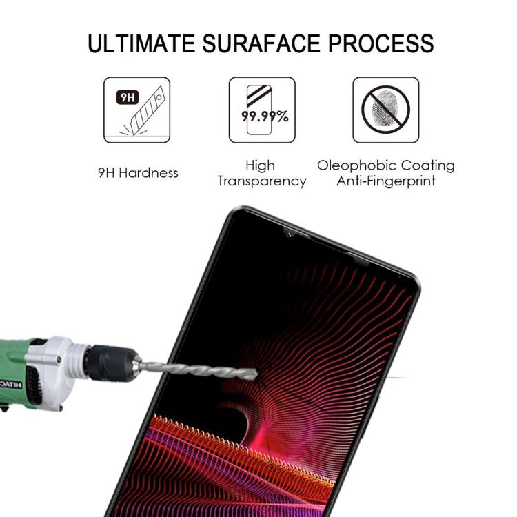 For Sony Xperia 1 III 25pcs Silk Printing High Aluminum Full Screen Tempered Glass Film