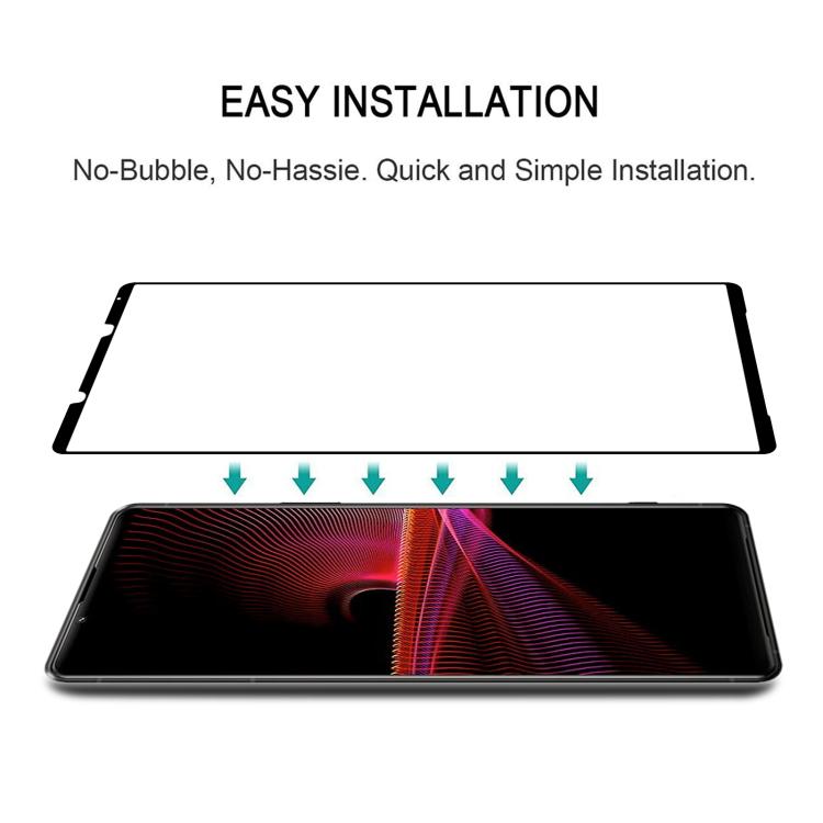 For Sony Xperia 1 III 25pcs Silk Printing High Aluminum Full Screen Tempered Glass Film