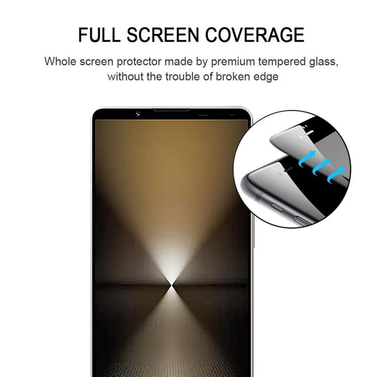 For Sony Xperia 1 IV 25pcs Silk Printing High Aluminum Full Screen Tempered Glass Film