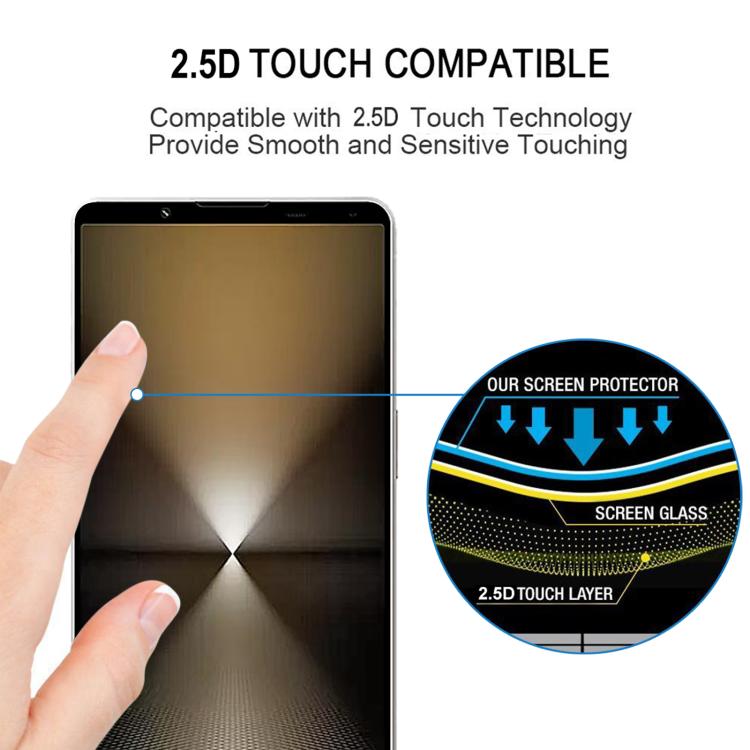 For Sony Xperia 1 IV 25pcs Silk Printing High Aluminum Full Screen Tempered Glass Film