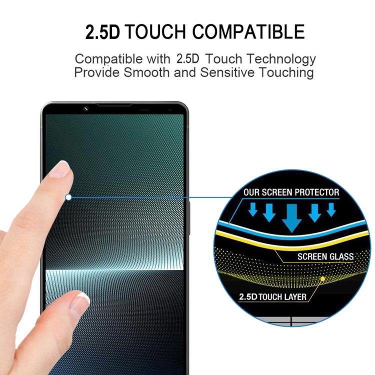 For Sony Xperia 1 V 25pcs Silk Printing High Aluminum Full Screen Tempered Glass Film