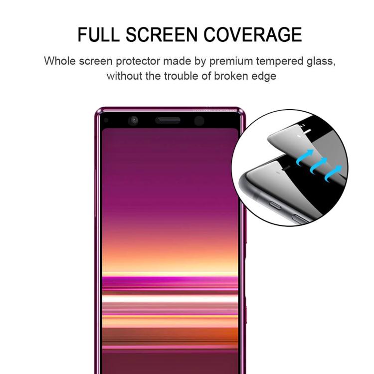 For Sony Xperia 5 25pcs Silk Printing High Aluminum Full Screen Tempered Glass Film