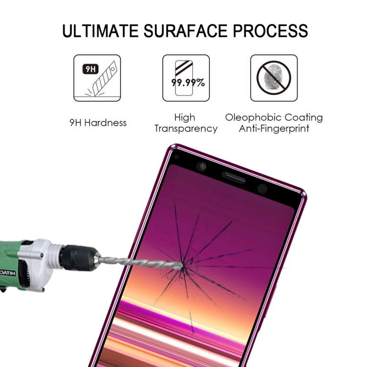 For Sony Xperia 5 25pcs Silk Printing High Aluminum Full Screen Tempered Glass Film
