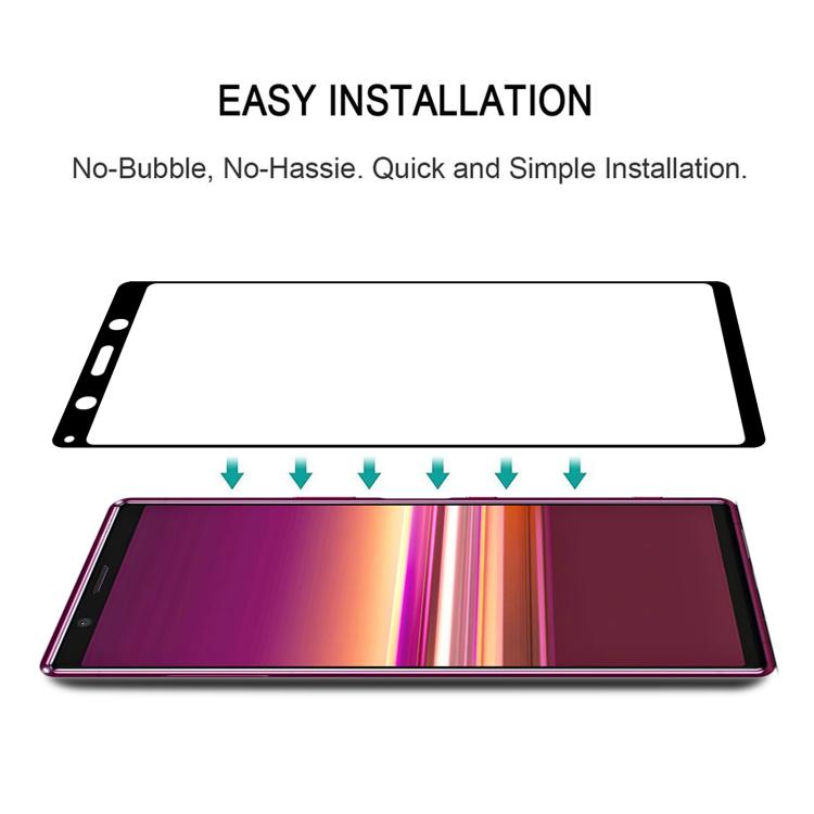 For Sony Xperia 5 25pcs Silk Printing High Aluminum Full Screen Tempered Glass Film