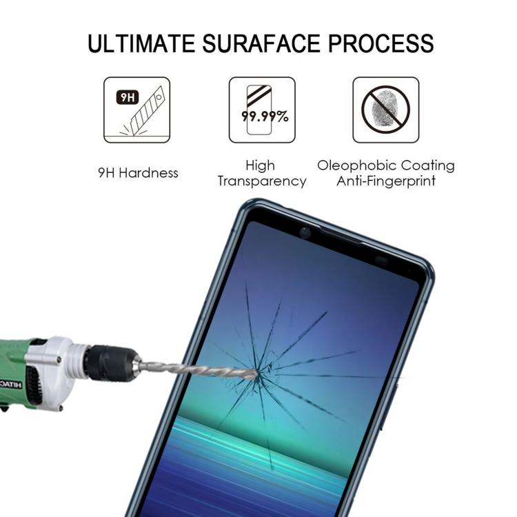 For Sony Xperia 5 II 25pcs Silk Printing High Aluminum Full Screen Tempered Glass Film