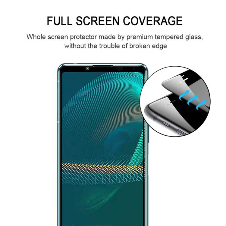 For Sony Xperia 5 III 25pcs Silk Printing High Aluminum Full Screen Tempered Glass Film