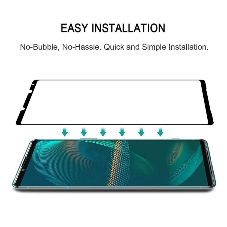 For Sony Xperia 5 III 25pcs Silk Printing High Aluminum Full Screen Tempered Glass Film