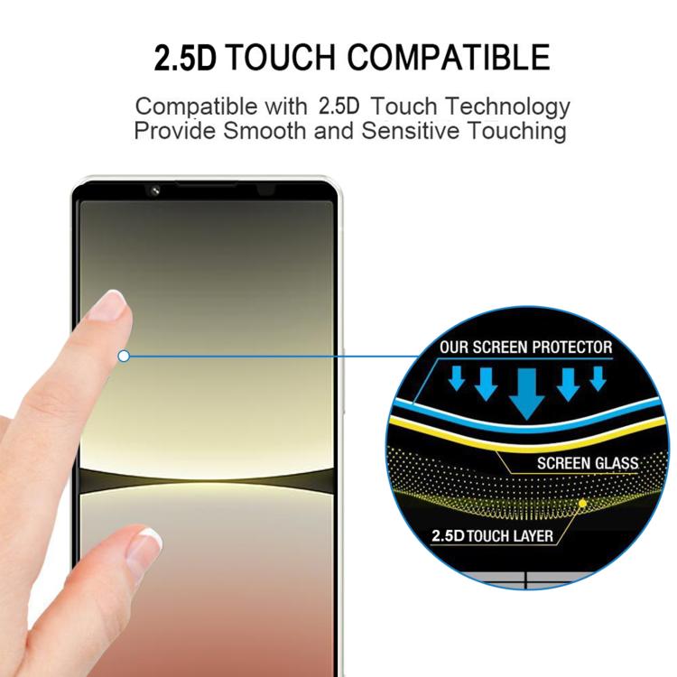 For Sony Xperia 5 IV 25pcs Silk Printing High Aluminum Full Screen Tempered Glass Film