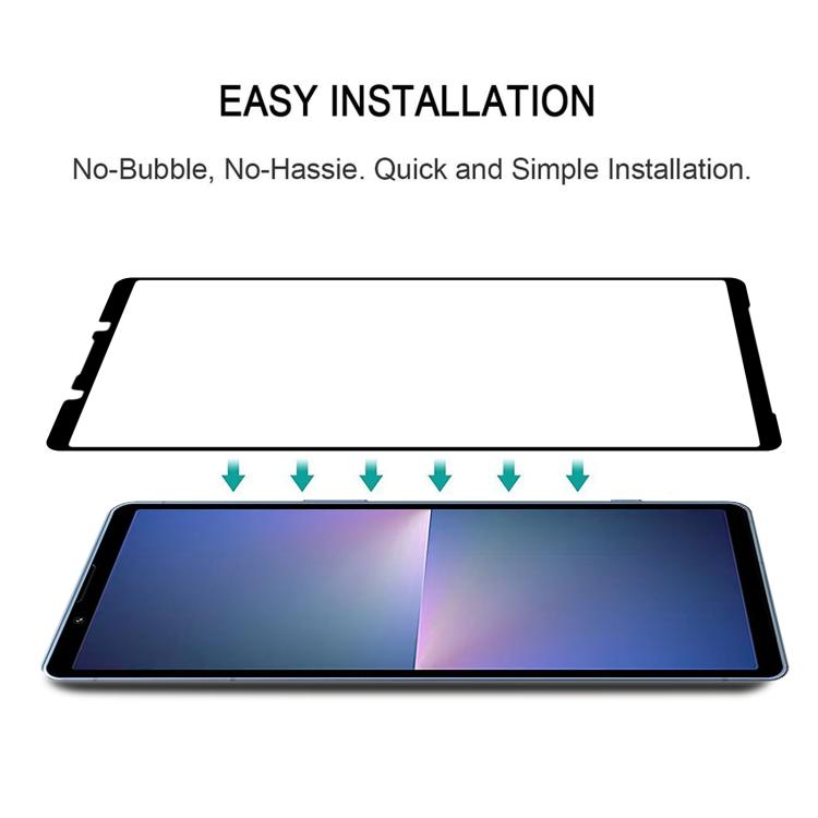 For Sony Xperia 5 V 25pcs Silk Printing High Aluminum Full Screen Tempered Glass Film