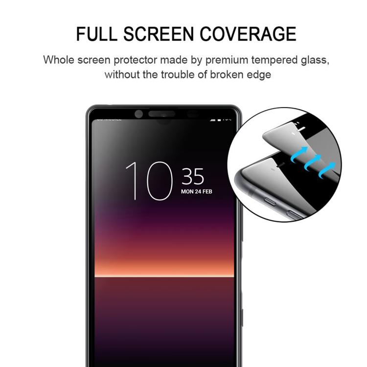 For Sony Xperia 10 II 25pcs Silk Printing High Aluminum Full Screen Tempered Glass Film