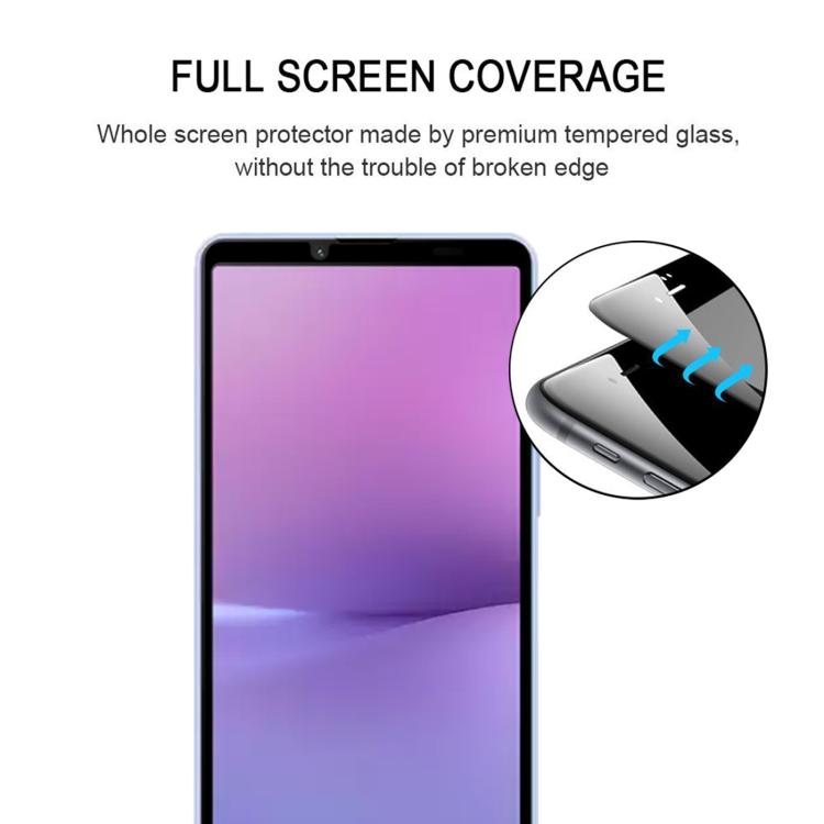 For Sony Xperia 10 V / 10 VI 25pcs Silk Printing High Aluminum Full Screen Tempered Glass Film
