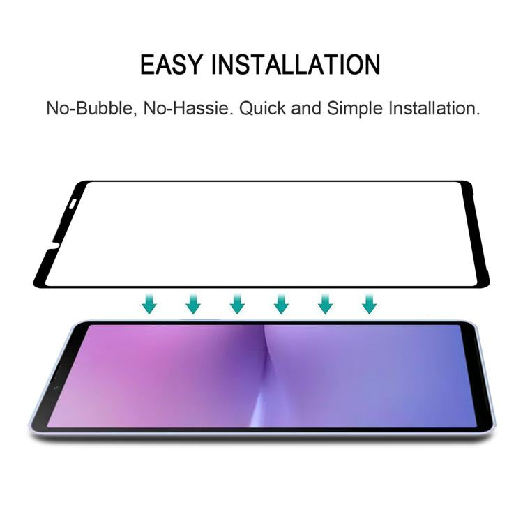 For Sony Xperia 10 V / 10 VI 25pcs Silk Printing High Aluminum Full Screen Tempered Glass Film