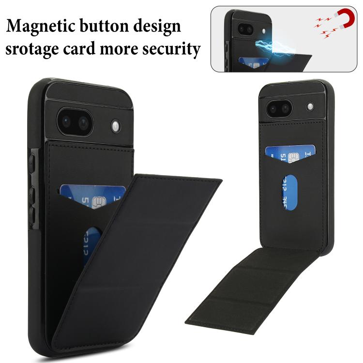 For Google Pixel 8a Tri-fold Holder Leather Phone Case with Card Slot
