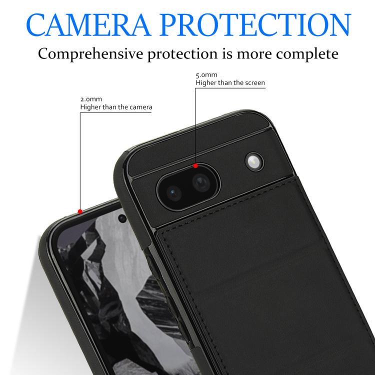For Google Pixel 8a Tri-fold Holder Leather Phone Case with Card Slot