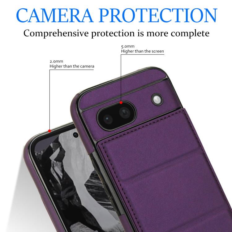 For Google Pixel 8a Tri-fold Holder Leather Phone Case with Card Slot