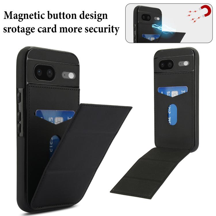 For Google Pixel 8 Tri-fold Holder Leather Phone Case with Card Slot