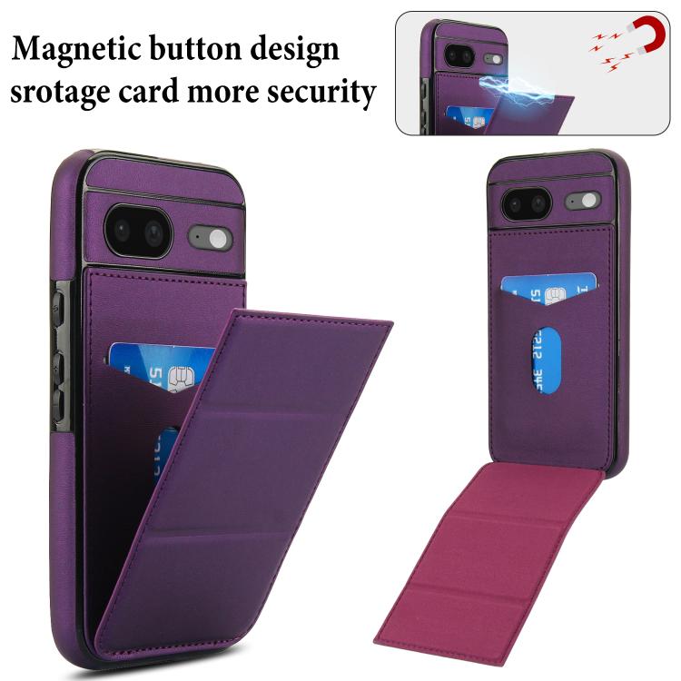 For Google Pixel 8 Tri-fold Holder Leather Phone Case with Card Slot