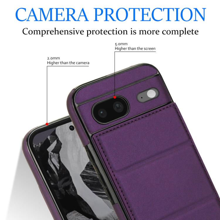 For Google Pixel 8 Tri-fold Holder Leather Phone Case with Card Slot