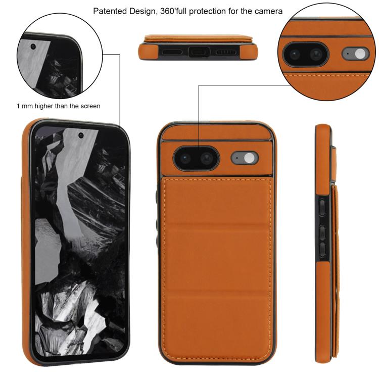 For Google Pixel 8 Tri-fold Holder Leather Phone Case with Card Slot