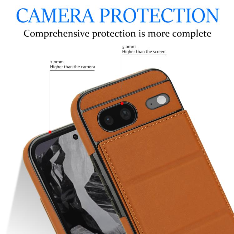 For Google Pixel 8 Tri-fold Holder Leather Phone Case with Card Slot