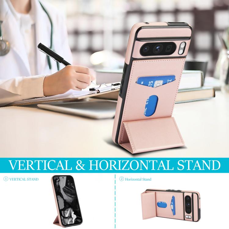 For Google Pixel 8 Pro Tri-fold Holder Leather Phone Case with Card Slot