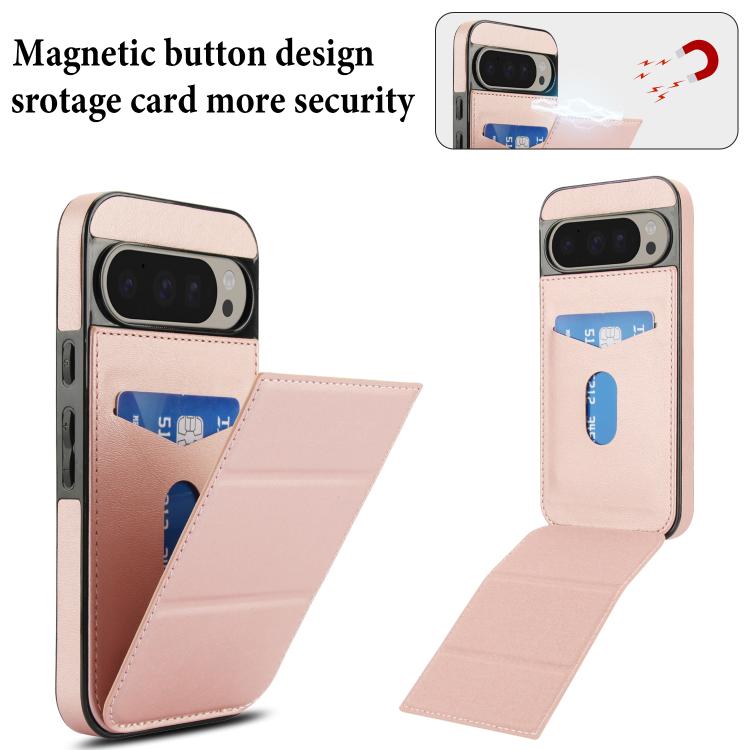 For Google Pixel 9 / 9 Pro Tri-fold Holder Leather Phone Case with Card Slot