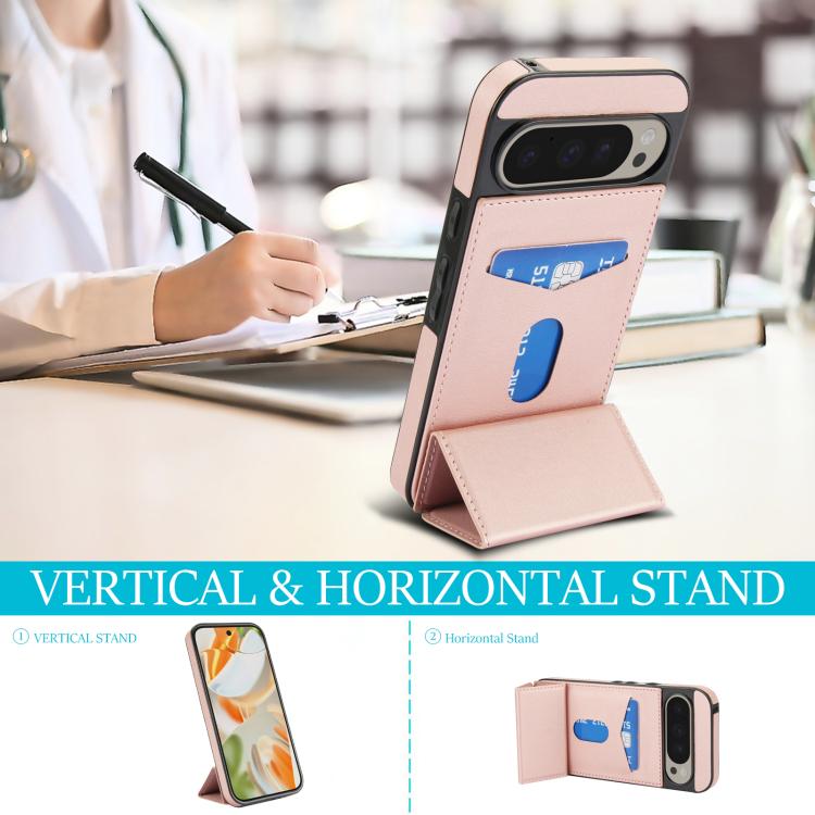 For Google Pixel 9 / 9 Pro Tri-fold Holder Leather Phone Case with Card Slot
