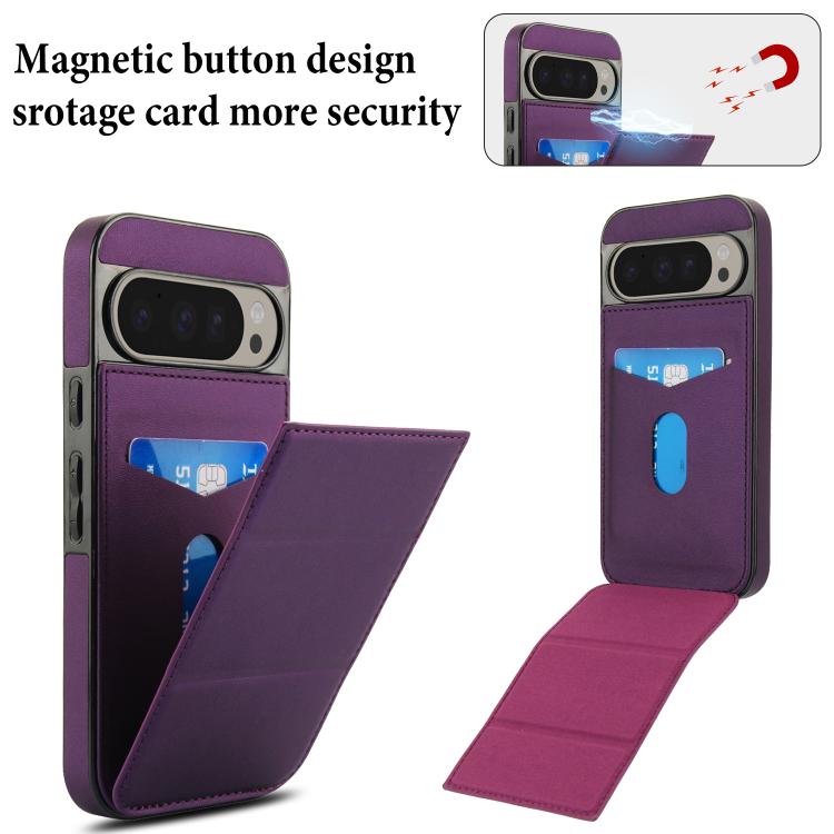 For Google Pixel 9 / 9 Pro Tri-fold Holder Leather Phone Case with Card Slot