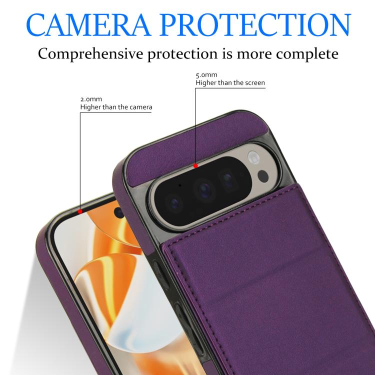 For Google Pixel 9 / 9 Pro Tri-fold Holder Leather Phone Case with Card Slot