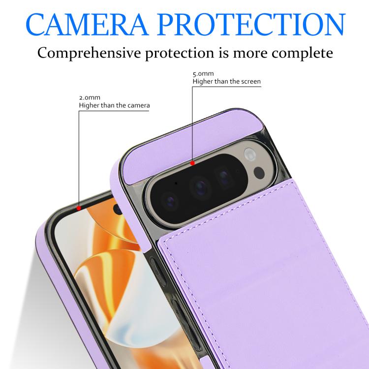 For Google Pixel 9 / 9 Pro Tri-fold Holder Leather Phone Case with Card Slot