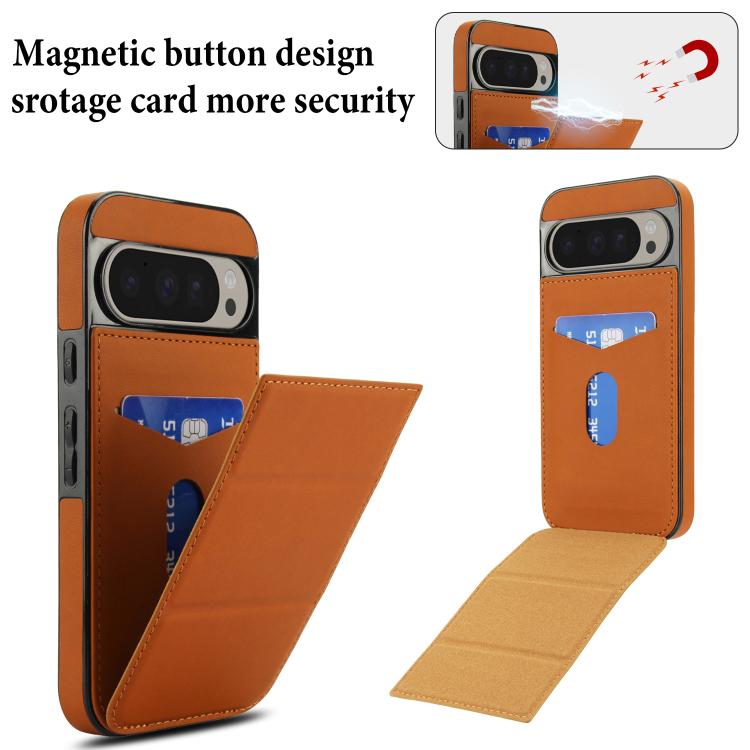 For Google Pixel 9 / 9 Pro Tri-fold Holder Leather Phone Case with Card Slot